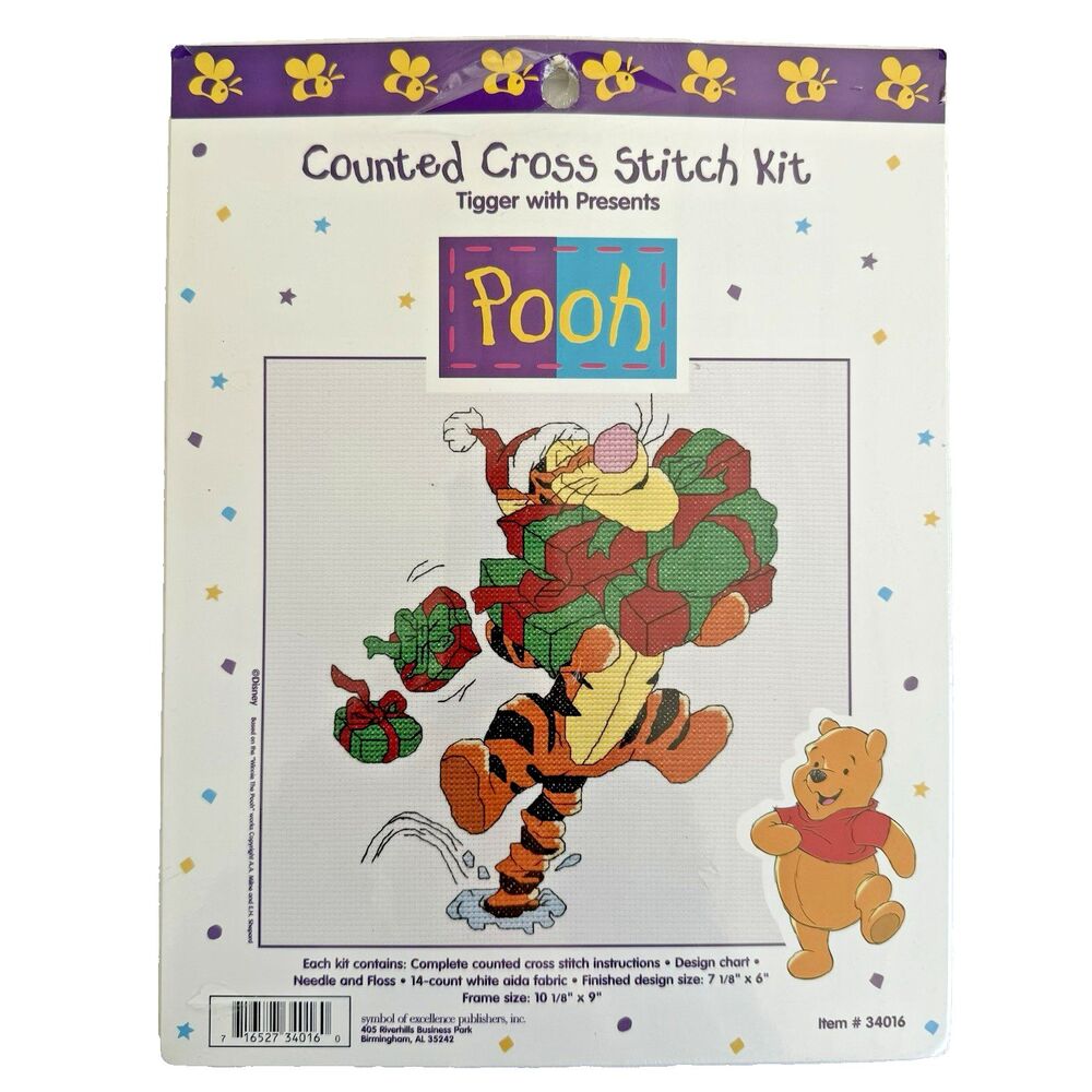 Disney's Winnie the Pooh Tigger Christmas Counted Cross Stitch Kit 34016 NEW